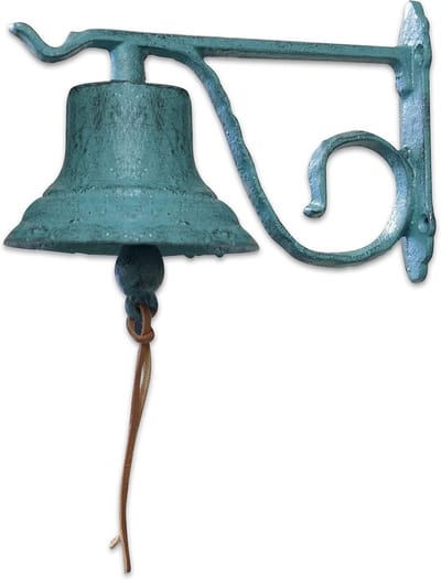 Klassieke IJzeren Deurbel Rustieke Turquoise Afwerking