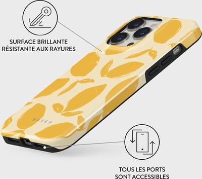 BURGA Telefoonhoesje voor iPhone 14 PRO - MagSafe-compatibel - Schokbestendige Hardcase Hoesje - Lemon Tart