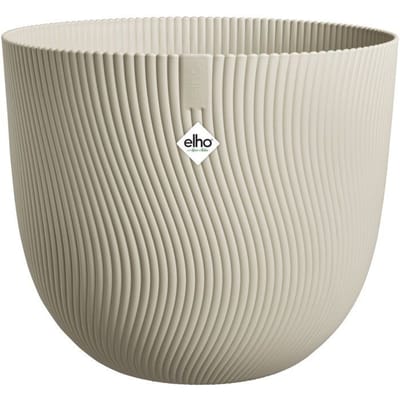 Elho Sereh Rond 60 - Grote Bloempot voor Binnen & Buiten - 100% Gerecycled Plastic - Ø 59 x H 50.6 cm - Paddenstoel beige