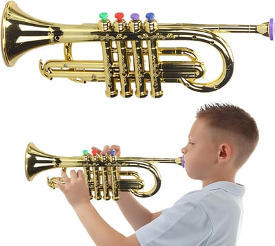 Speelgoedtrompet - Kinderinstrument Blaasmuziek - Muziek Maken Leren - Stevig ABS Materiaal - 36x21x11 cm