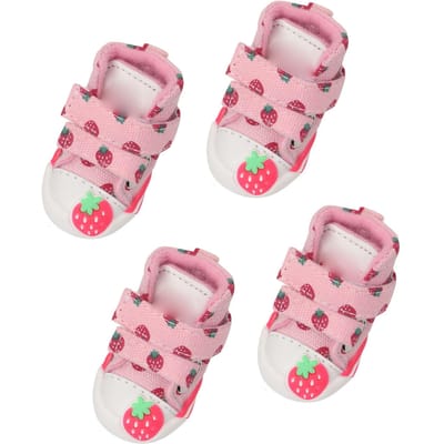 Hondenschoenen Antislip Ademend Leuke Aardbei Hondenschoenen voor Kleine Honden Teddy Bichon Pomeriaan