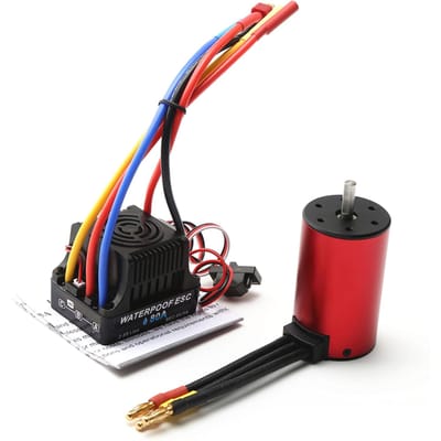 S3660 3100KV Borstelloze Motor Waterdichte Motor 80A ESC Vervanging voor Traxxas WLtoys RC Auto Tamiya 3800KV veelkleurig