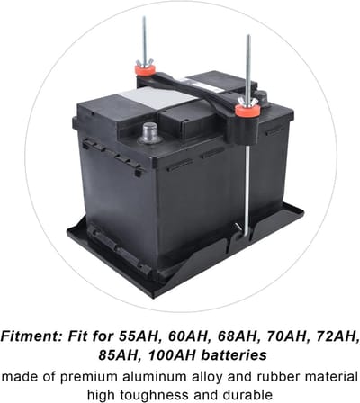 Batterijhouder Set - Accu Bevestiging - Voertuig Onderhoud - Aluminiumlegering Constructie - 10 Inch J-bouten - Zilver