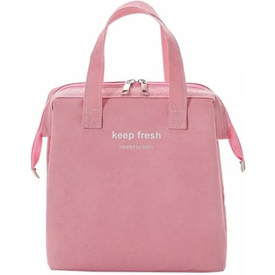 Geïsoleerde Lunchtas Effen Kleur Oxford Stof Waterdicht Metalen Rits Draagbare Lunchbox voor