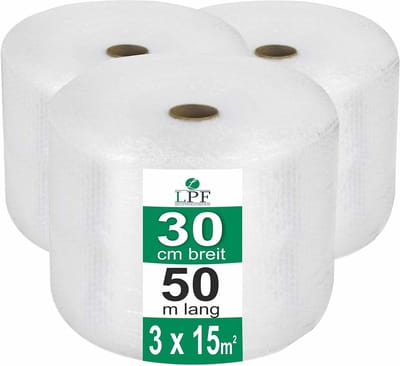 Bubbeltjesplastic Rol - Verpakking folie Luchtkussenfolie - Beschermend Verpakken - Kleine Noppen - 30 cm x 50 m - Transparant