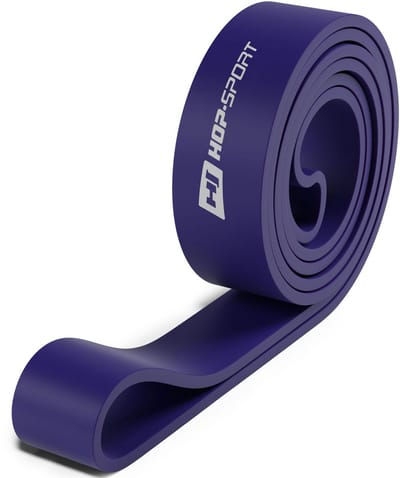Hop-Sport Zwarte Latex Fitnessband – Weerstandsband voor Krachttraining, Spieropbouw, Crossfit, Calisthenics, Fysiotherapie en Fitness – Weerstand van 16 tot 39 kg, Duurzaam en Veelzijdig