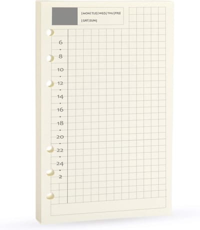 Agenda Navulpapier 6 Gaten Persoonlijk Formaat Dagplanner en Weekplanner - 45 Vellen