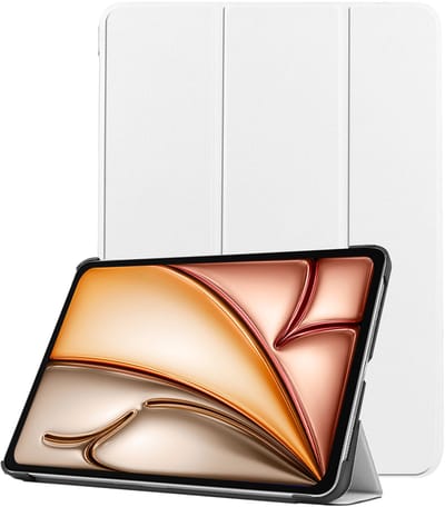 Hoesje - Geschikt voor Apple iPad Air M3/M4 (2025/2026) - 11 inch - Dun & Stevig - Trifold Bookcase - Hard Cover - Hardcover Book Case - Tablet Hoes - Wit