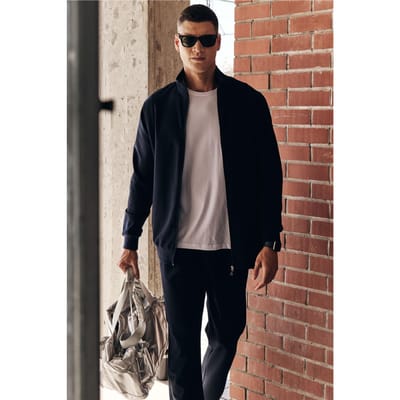 Heren Zip-Kraag Sweatshirt en Broek Set