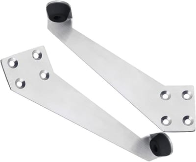 Deur Stopper - Deurhouder Deurvanger - Deuren Op Hun Plek Houden - 90 Graden Hoek - 2 Stuks - Zilver