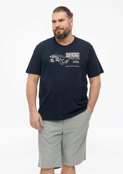 T-shirt in slub yarn met bedrukte voorkant en ronde hals s.Oliver
