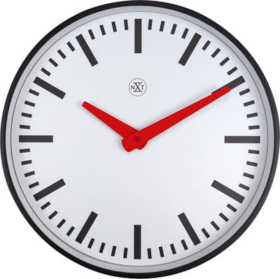 nXt Newcastle – Stationsklok – 25 cm – Metaal – Wit – Stille klok