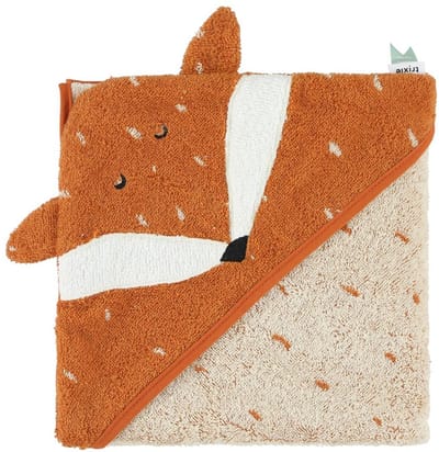 Trixie Badcape - Mr. Fox - 75x75cm - 100% Biologisch Katoen - Hooded Towel - Handig formaat
