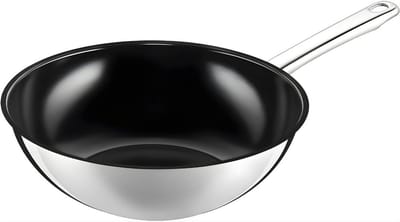 KIRA® Wokpan Inductie - Gecoate Keramische Pan - Geschikt Voor Inductie - Zilver - 27cm × 28cm × 8cm