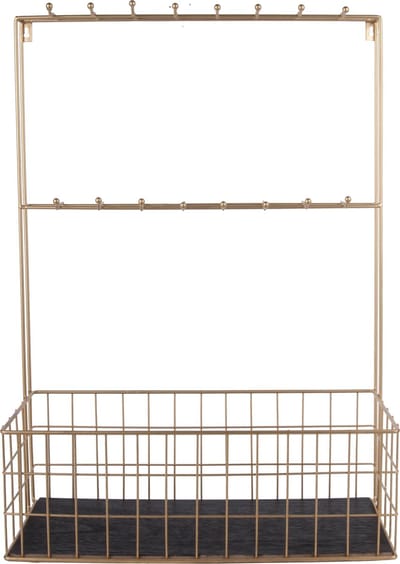 Kitchen rack XL w. hooks painted gold