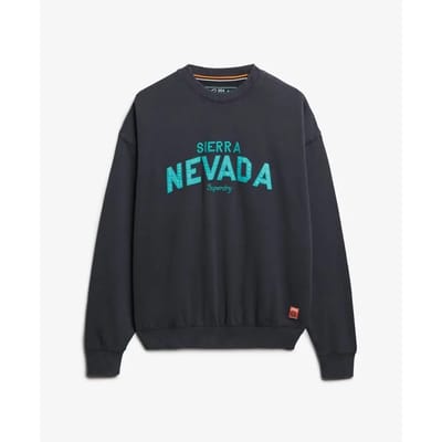 Superdry Outdoor Location Sweatshirt met Ronde Hals en Losse Pasvorm Black Grootte: 42