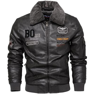 Herenleren Jas Nieuwe Heren PU Leren Jas Europese en Amerikaanse Locomotiefkleding Fluwelen Leren Jas Herenjas Heren 6XL gray
