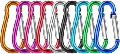 Dailygoods- Karabijnhaak 9 Stuks - Mini/Sleutelhanger - Aluminium - Kleurrijk - Lichtgewicht - Slijtvast en Krasbestendig