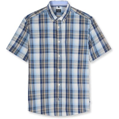 OLYMP Casual Overhemd, Regular Fit, Button-down, Marineblauw
