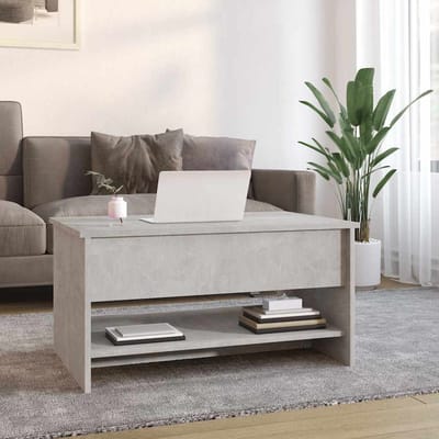vidaXL - Salontafel - 80x50x40 - cm - bewerkt - hout - betongrijs