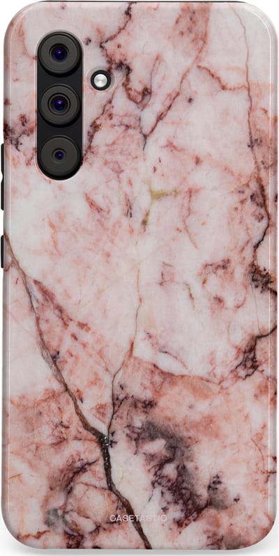 Casetastic hoesje geschikt voor Samsung Galaxy A54 (2023) 5G - Dubbellaagse bescherming - Koraalrif Marmer - Fashion Case - Lichtroze Perzik