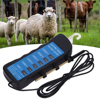 Allecto - Digitale Spanningstester - Tot 10000V - Ideaal voor Boerderijen - Elektrische Hekken - Veiligheidstester - Geschikt voor Dieren - Compact...