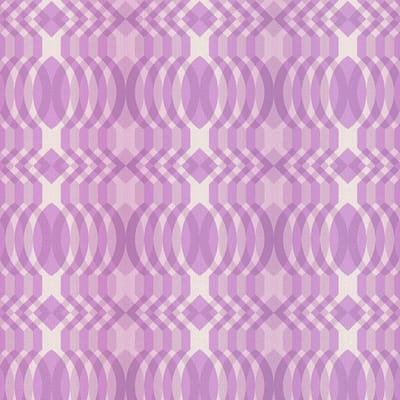Retro behang Profhome 395343-GU vliesbehang hardvinyl warmdruk in reliëf licht gestructureerd met grafisch patroon mat purper violet lila crèmewit 4,5 m2