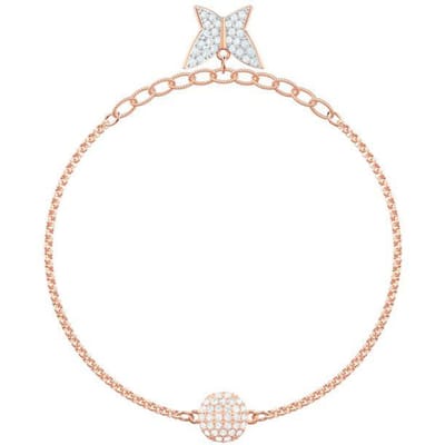 Bracelet Magnétique Fermoir Papillon Swarovski Cristal d'Imitation Bracelet Femme 5466823 Box (Random Color),M beige