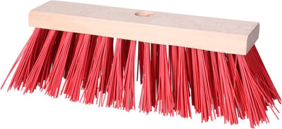 Buemag Bezemkop - Elaston - rood - hout - hard - 25 cm - 24mm - straatbezem/buitenbezem