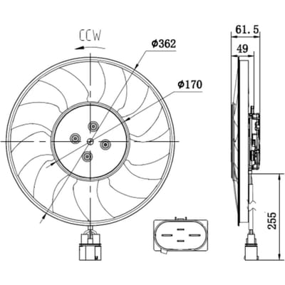 Koelventilatorwiel, motorkoeling NRF 47917