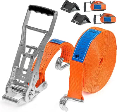 Spanbanden Set - Ladingzekering Gordels - Veilig Transport - 5000 kg Capaciteit - 8 Meter Lengte - Oranje