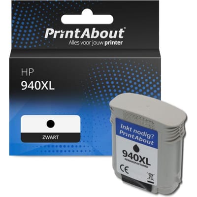 PrintAbout huismerk Inktcartridge 940XL (C4906AE) Zwart Hoge capaciteit Geschikt voor HP