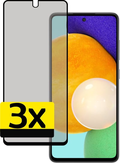 Screenprotector - Geschikt voor Samsung Galaxy A52 - 3 Stuks - Privacy Filter - Beschermglas - Gehard Glas - Tempered Glass - Screen Protector