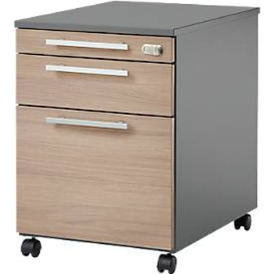 Schäfer Shop  Select Verrijdbaar ladeblok SET UP, afsluitbaar, B 432 x D 580 x H 595 mm, grafiet/eik