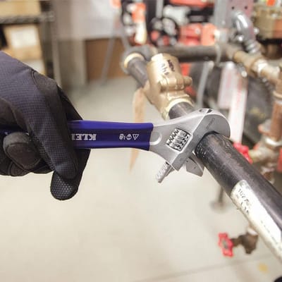 Verstelbare moersleutel - Pijpsleutel gereedschap - Losdraaien bouten - Omkeerbare extra brede kaak - 10 inch - Blauw