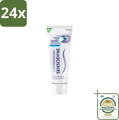 Sensodyne – Tandpasta – Rapid Relief Whitening – 75 ml - Voordeelverpakking - 24 stuks - Verlichting - Whitening
