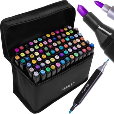 Maaleo Dubbelzijdige Markers - 80 Stuks - Inclusief Tas en Organizer