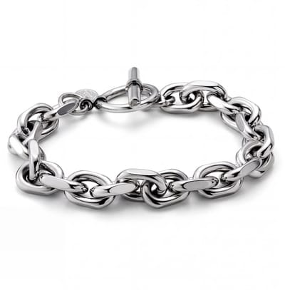 New Classics | Zilverkleurige roestvrijstalen O-linkarmband met toggle-sluiting