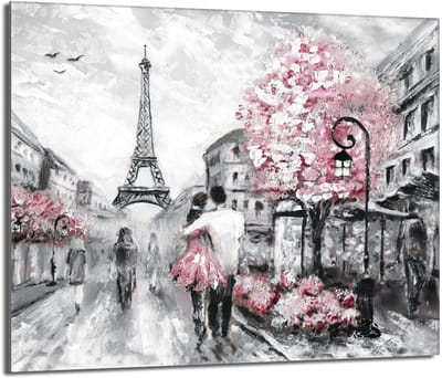 TMK ArtDeko Serie - Glazen Beschermplaat - 60x52 cm - Moderne Paris Design - Hittebestendig