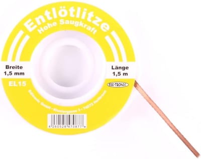 Desoldeerdraad Koper 1,5 mm Hoog Absorptievermogen voor Elektronica Reparatie