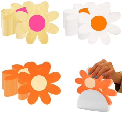 Dailygoods- Servetten 60 Stuks - Papieren Servetten - Gekleurde Servetten - Madeliefjespatroon - 16,5x16,5 cm - Zacht en Sterk