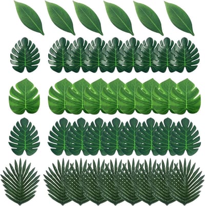 Tropische Monstera Bladeren - 54 Stuks Kunstplanten voor Feestdecoratie, Jungle Thema en Interieurstyling