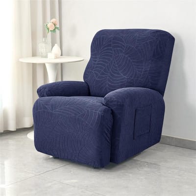 Bladeren Jacquard Relaxfauteuilhoes Elastisch Spandex Enkele Bankhoezen Fauteuilhoes Stoelhoezen Bankbeschermer gray