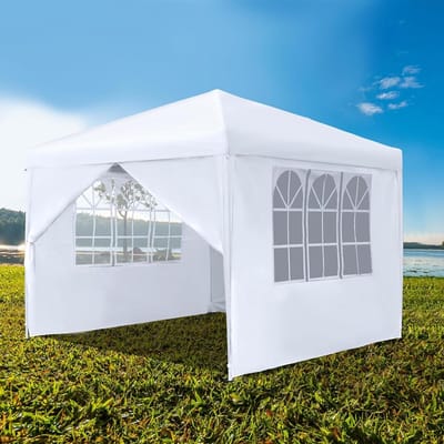 Opvouwbaar Paviljoen - Feesttent Tuin - Feestelijke Gelegenheden - Waterdicht UV Bestendig - 3x3 Meter - Wit