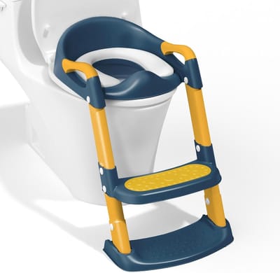 Potty Training Toiletbril - Kinder Toilet Stoel - Zindelijkheid Leren - Spatwaterdicht Ontwerp - 41-44 cm Hoogte - Blauw Geel