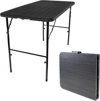 Klaptafel Balkon - Bijzettafel Tuintafel - Veelzijdig Gebruik - Geen Montage Nodig - 120 x 60 cm - Zwart