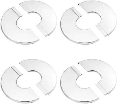 Dailygoods- Wandsplitflens 25mm - Roestvrij Staal - Zelfklevend - 4 Stuks - Decoratieve Afdekplaat - 7x7x0,35cm