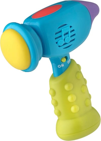 Speelgoed Hamer - Muziek Hamer - Baby Ontwikkeling - Licht en Geluid - 15.5 cm - Geel Blauw
