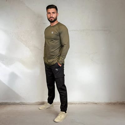 YV SPORT Sportbroek heren Dublin - Fitness jogger - Trainingsbroek heren - Comfortabele fit - Ook plus size maten - Handige zakken, ook met knoop - Premium kwaliteit - Ademend en waterafstotend - Strakke pijpen - Sportkleding heren - Zwart - Maat M