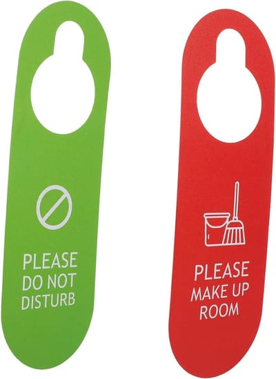Dubbelzijdig Deurbord - Niet Storen Bord - Kantoor Gebruik - Duurzaam PVC Materiaal - 25 x 8 cm - Meerdere Kleuren